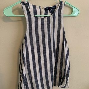 Blue and white striped tank